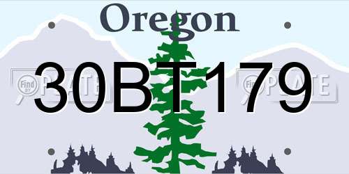 30BT179 Oregon License Plate