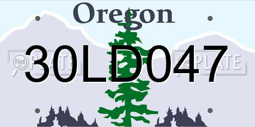 30LD047 Oregon License Plate