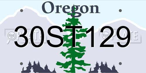 30ST129 Oregon License Plate
