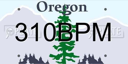310BPM Oregon License Plate