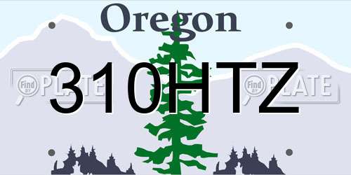 310HTZ Oregon License Plate