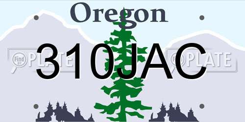 310JAC Oregon License Plate