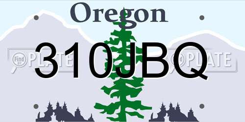 310JBQ Oregon License Plate