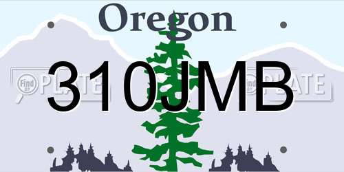 310JMB Oregon License Plate