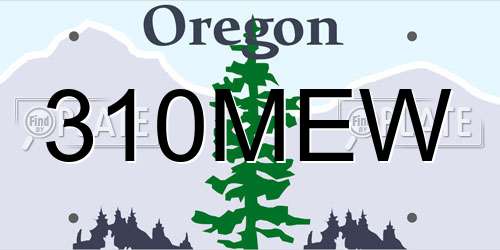 310MEW Oregon License Plate