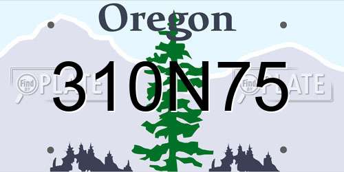 310N75 Oregon License Plate
