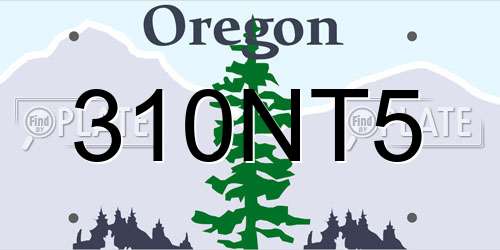 310NT5 Oregon License Plate