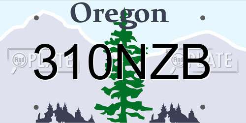 310NZB Oregon License Plate