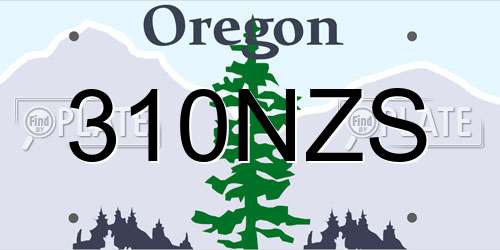 310NZS Oregon License Plate