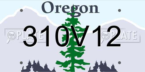 310V12 Oregon License Plate