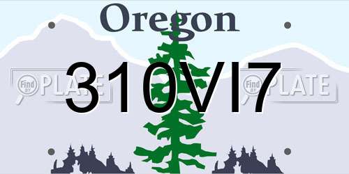 310VI7 Oregon License Plate