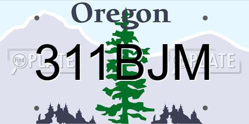 311BJM Oregon License Plate