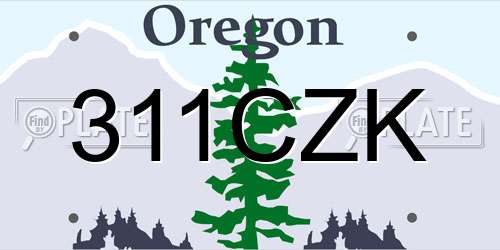 311CZK Oregon License Plate