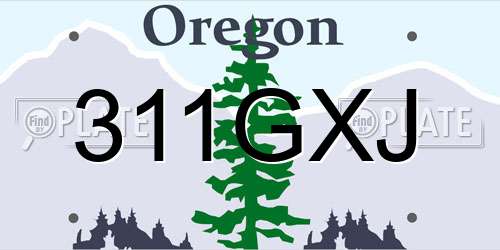 311GXJ Oregon License Plate