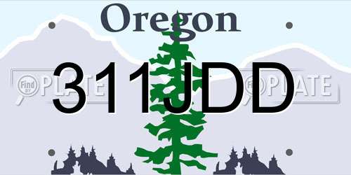 311JDD Oregon License Plate