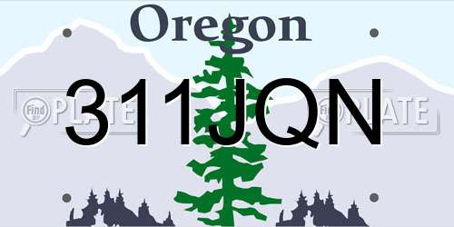 311JQN Oregon License Plate