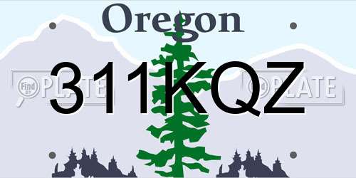 311KQZ Oregon License Plate