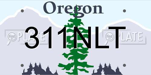 311NLT Oregon License Plate