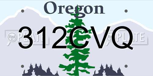 312CVQ Oregon License Plate