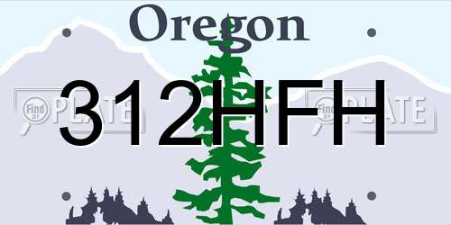 312HFH Oregon License Plate