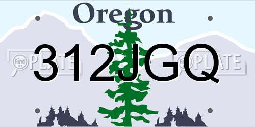 312JGQ Oregon License Plate