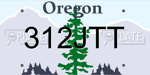 312JTT Oregon License Plate