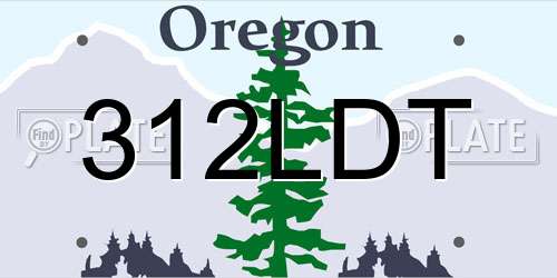 312LDT Oregon License Plate