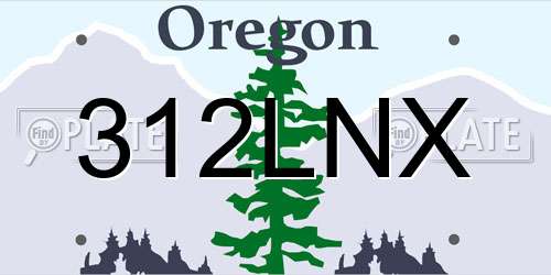 312LNX Oregon License Plate