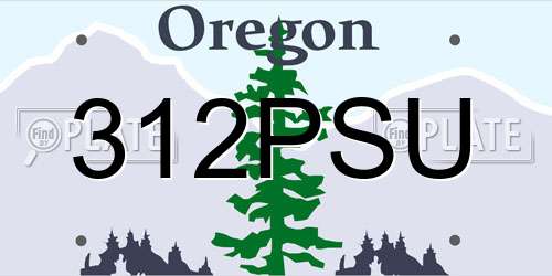 312PSU Oregon License Plate