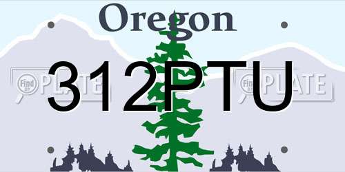 312PTU Oregon License Plate