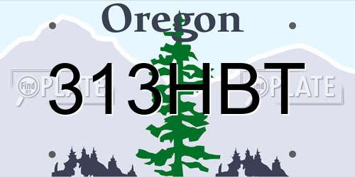 313HBT Oregon License Plate