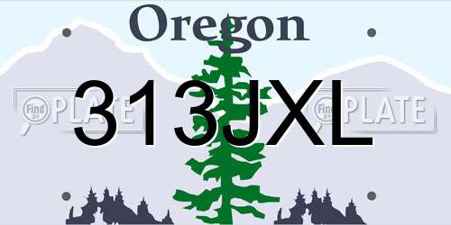 313JXL Oregon License Plate