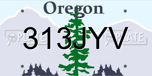 313JYV Oregon License Plate