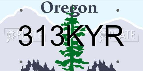 313KYR Oregon License Plate