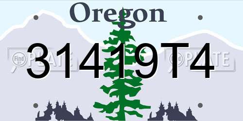 31419T4 Oregon License Plate