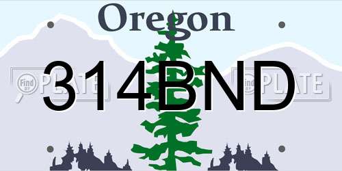 314BND Oregon License Plate