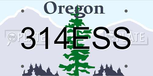 314ESS Oregon License Plate