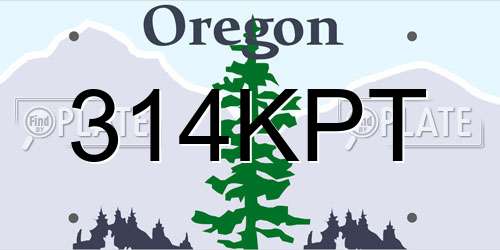 314KPT Oregon License Plate