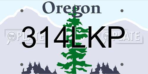 314LKP Oregon License Plate