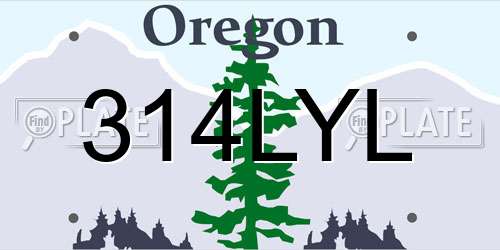 314LYL Oregon License Plate