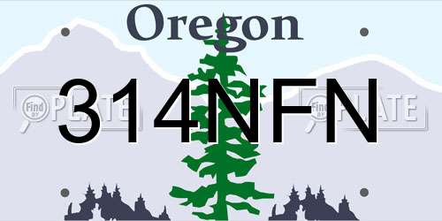 314NFN Oregon License Plate