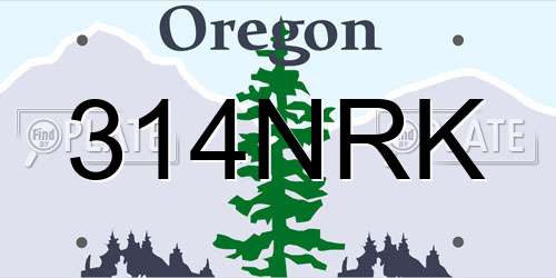 314NRK Oregon License Plate