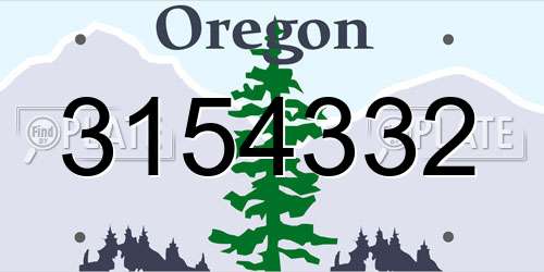 3154332 Oregon License Plate