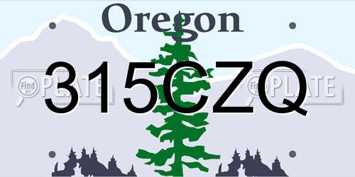 315CZQ Oregon License Plate