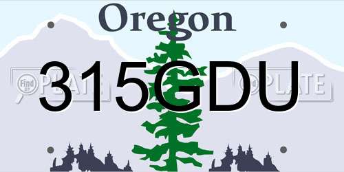 315GDU Oregon License Plate