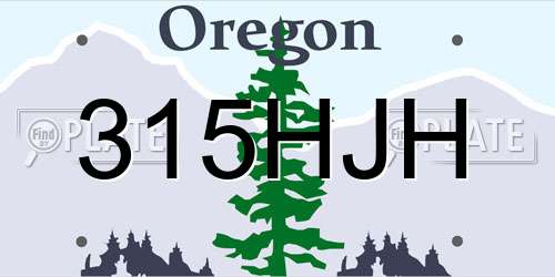 315HJH Oregon License Plate