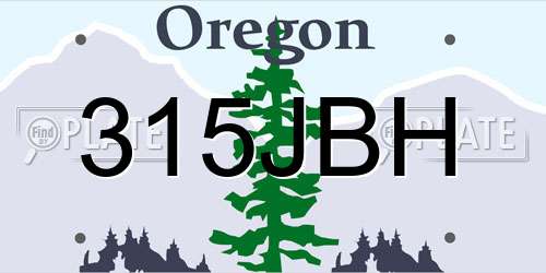315JBH Oregon License Plate