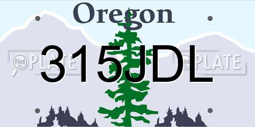 315JDL Oregon License Plate