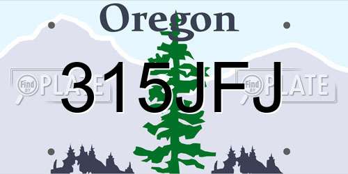 315JFJ Oregon License Plate