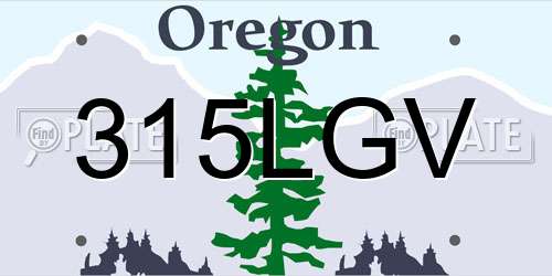 315LGV Oregon License Plate